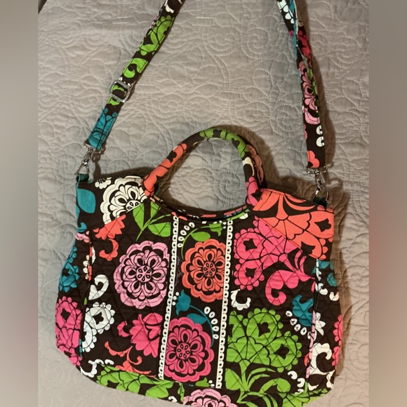 VERA BRADLEY Floral Patterned Patchwork Tote Bag Good Preowned Condition - Picture 13 of 14